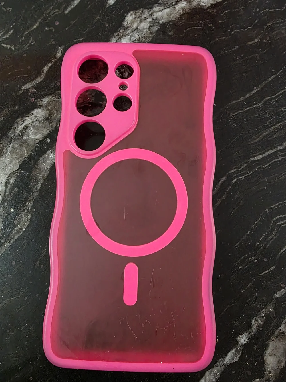 Pink Magnetic Clear Back Silicone Phone Case For Samsung GALAXY S25 ULTRA